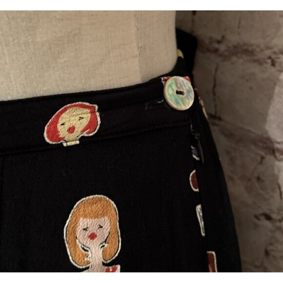 Vintage David Dart Womens S Midi Skirt Pop Art Lady Hair Salon Made in USA - Picture 4 of 5